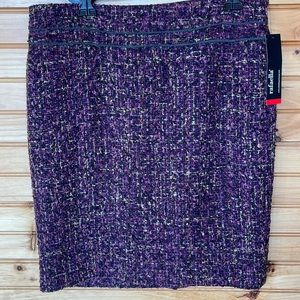 Rafaella wine tweed skirt